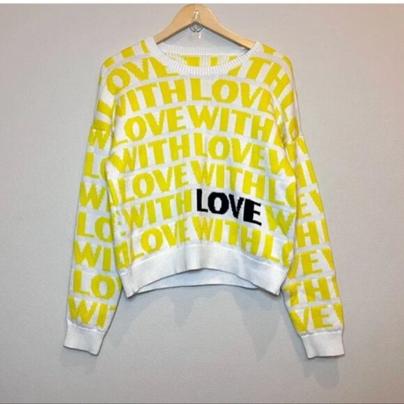 Maje "With Love" Monty Jacquard Sweater - Size M (Designer Size 2) - Picture 3 of 8
